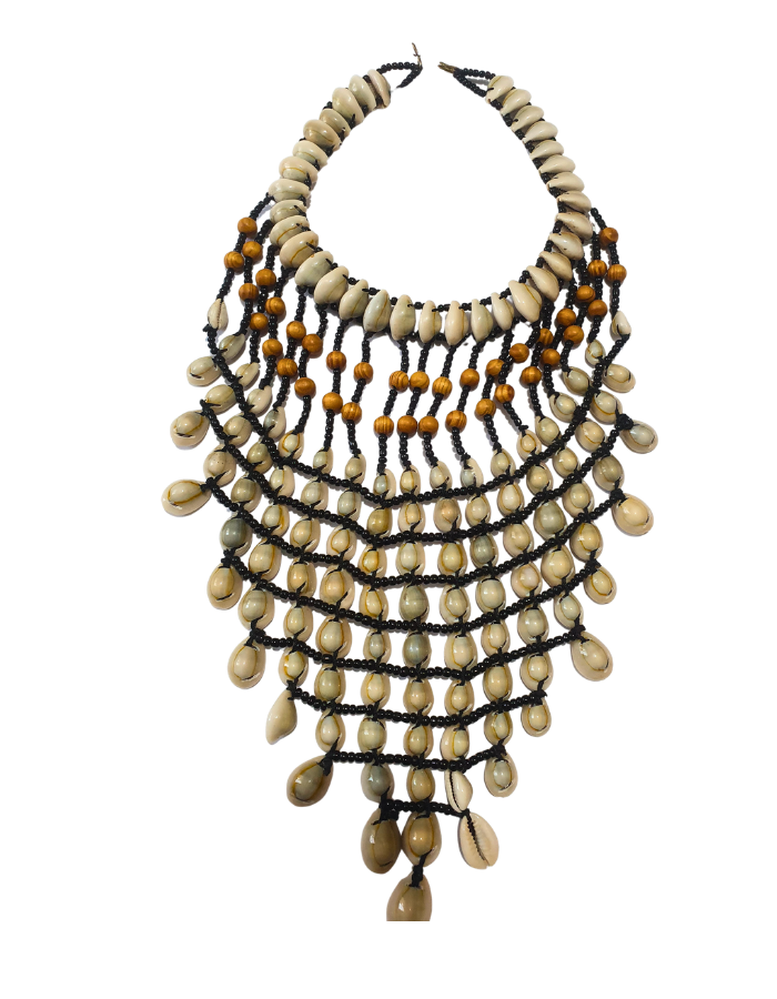 Premium Handmade Shell & Bead Necklace – Statement Piece (Natural Multicolor)