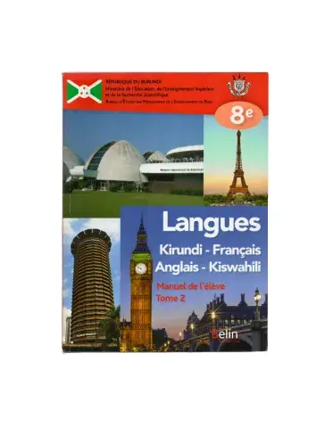 Langues 8e – Tome 2 : Kirundi, Français, Anglais, Kiswahili (Manuel de l’élève)