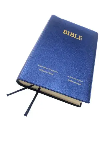 Bible Bilingue Anglais – Français (GNT / Français Courant) – Couverture Bleue Luxe