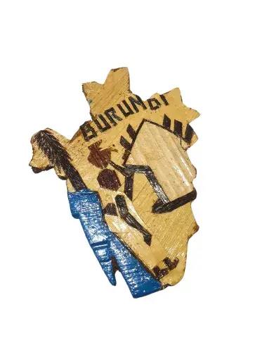 Magnet Artisanat – Femme Burundaise en Feuille de Bananier