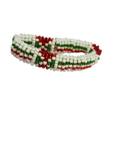Bracelet en Perles – Style Burundi Blanc