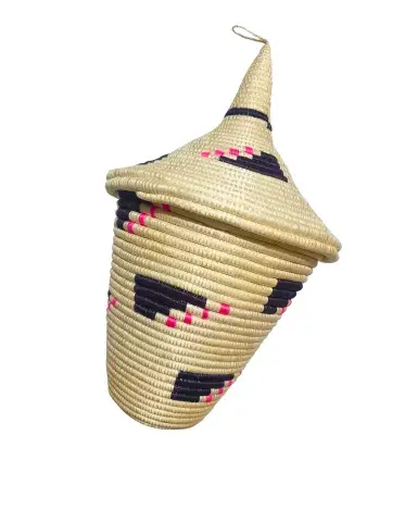 Uduseke traditionnel burundais avec couvercle – Artisanat tressé