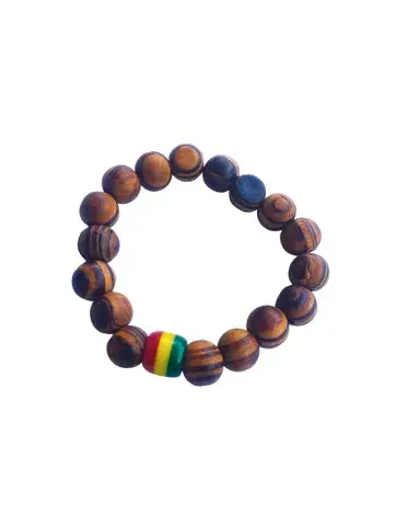Bracelet perlé en bois – Style naturel avec accent Burundi