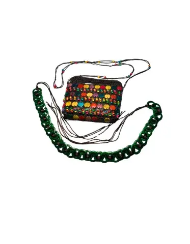 Ensemble Sac Artisanal en Perles & Ceinture Femme – Élégance Culturelle