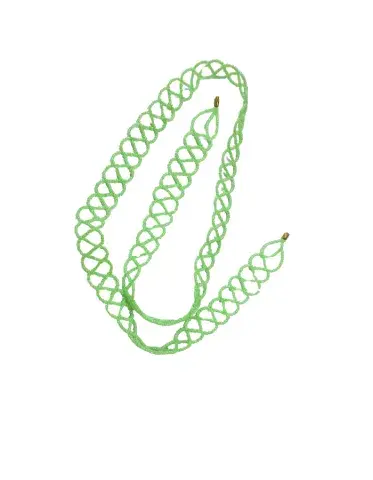 Chaîne de Taille Artisanale Tressée en Perles – Vert Nature Élégant
