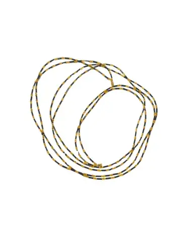 Chaîne de Taille Artisanale Fine en Perles – Noir & Argent Élégance Moderne