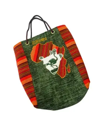 Sac Cabas Africain “Burundi Héritage” – Motif Carte & Tambour – Pièce Signature