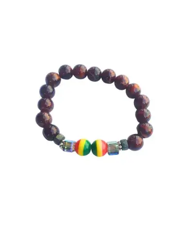 Bracelet Rasta Ambré – Version Élastique
