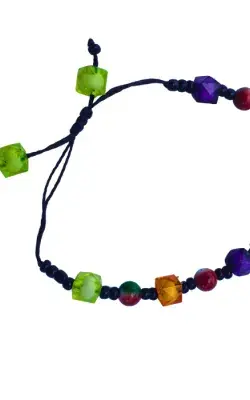 Bracelet Artisanal Multicolore Ajustable avec Perles Cristal – Fait Main