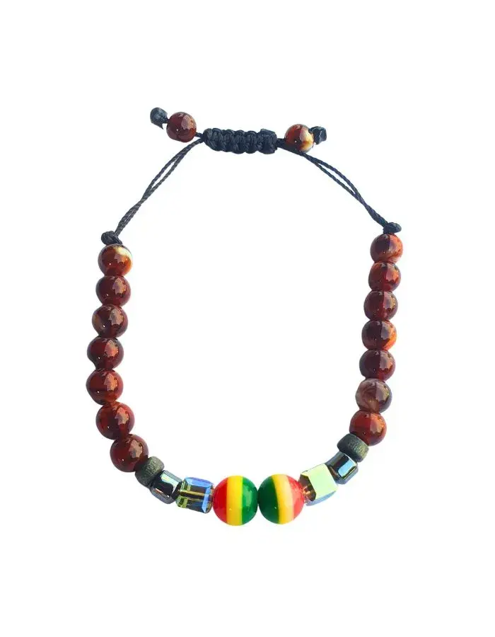 Bracelet Rasta Ambré – Version Ajustable