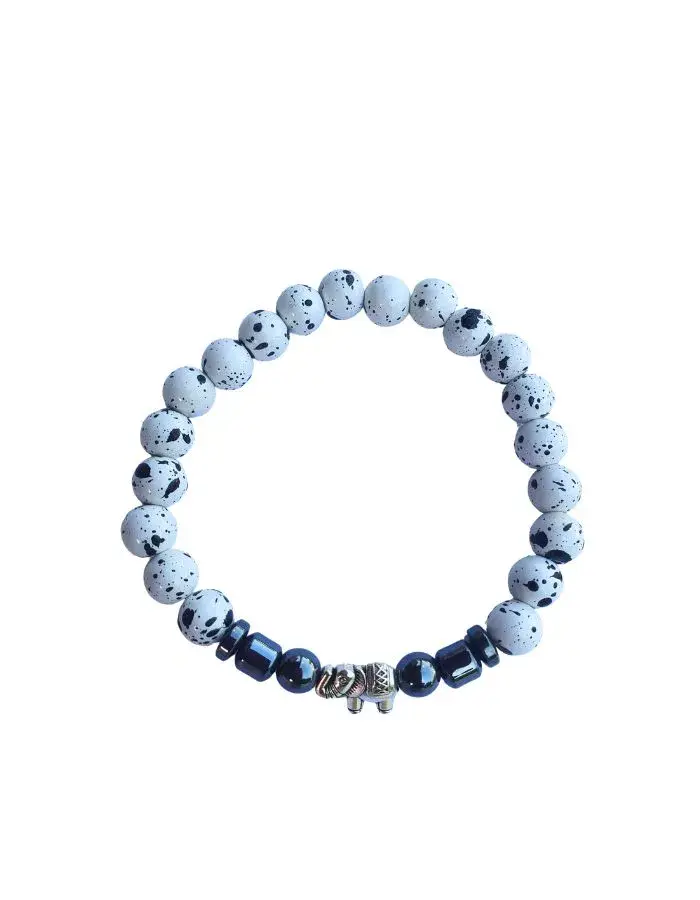 Bracelet Éléphant Dalmatien – Version Élastique