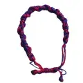 Bracelet Tressé Rouge et Bleu Ajustable – Fait Main