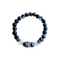 Bracelet Crâne Couronné Noir – Version Élastique
