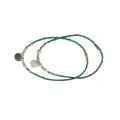 Chevillères Perlées Vert, Perles Nacrées (Paire, 25 cm)